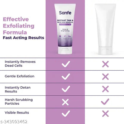 Sanfe Instant Tan & Dead Skin Removal Exfoliating Gel Smooth & Bright Skin | 100g