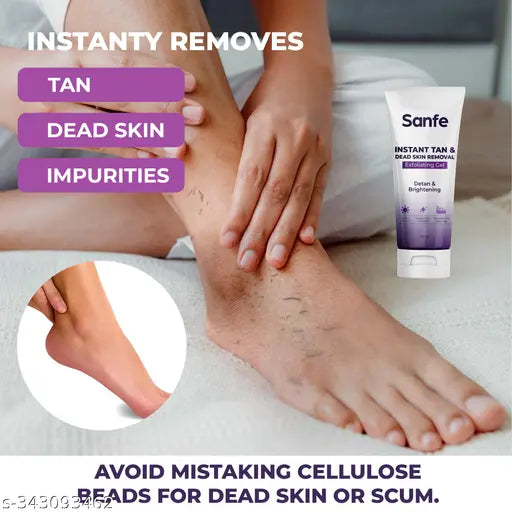 Sanfe Instant Tan & Dead Skin Removal Exfoliating Gel Smooth & Bright Skin | 100g